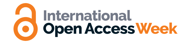 Stylized graphic of open padlock and text International Open Access Week
