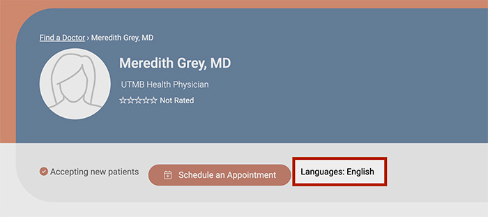 Screenshot on languages section