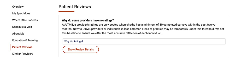 Screenshot of ratings