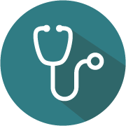 circle button with stethoscope icon