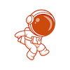 Icon of a floating astronaut