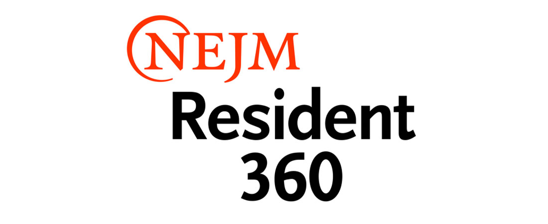 A logo that reads NEJM on top and Resident 360 below it