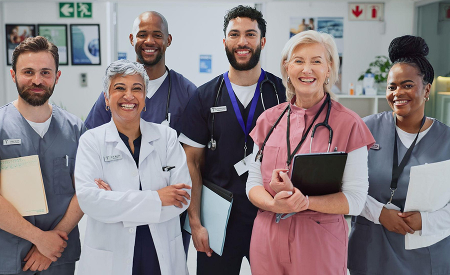 AHEC HIV Prevention A group of diverse healthcare workers.