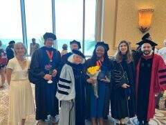 Dr. Arlene MacDonald, Dr. Ryan Hart (graduate), Dr. Michele Carter (back), Dr. Anne Jones (front), Dr. Nathalie Egalité (graduate), Dr. Bryanna Moore and Dr. Jacob Moses.