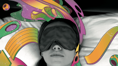 Women sleeping with an eye mask