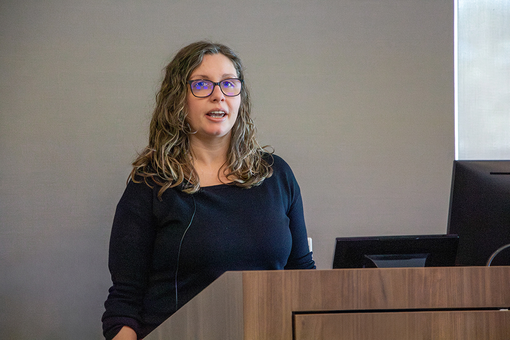 A former PhD student presents at a seminar
