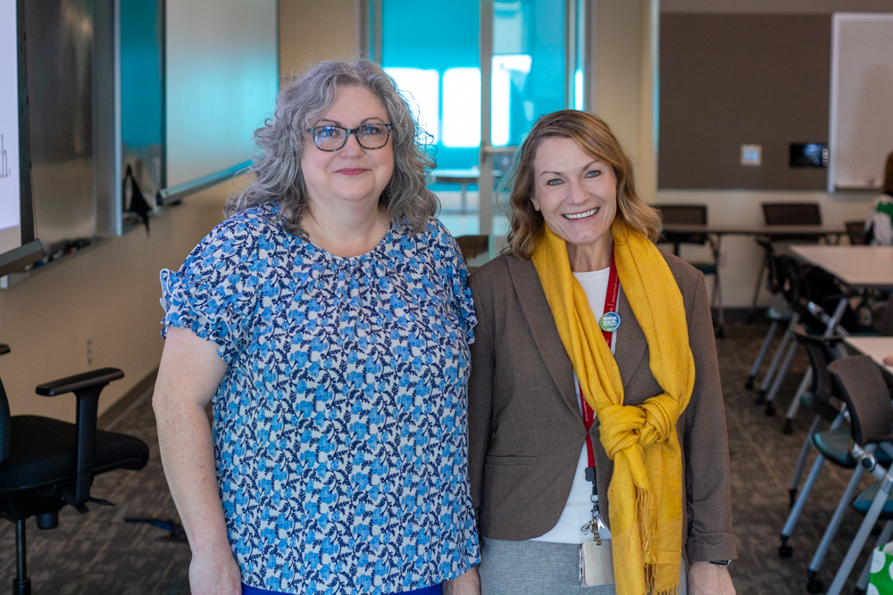 Drs. McMillan and Pennel Dr. Analisa McMillan and Dr. Cara Pennel pose for a photo during the retreat