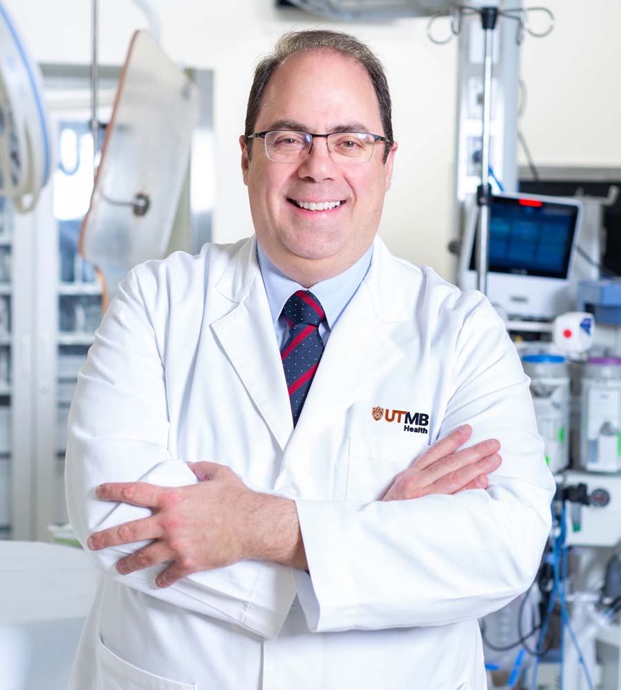 Dr. Hani Jneid, Director of Sealy Heart and Vascular Institute UTMB Health. Portrait of Dr. Hani Jneid, Director of Sealy Heart and Vascular Institute