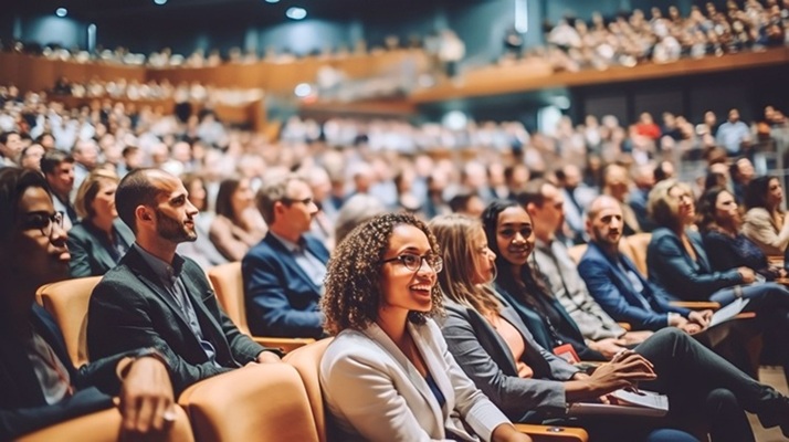 Conference Attendees in an auditorium