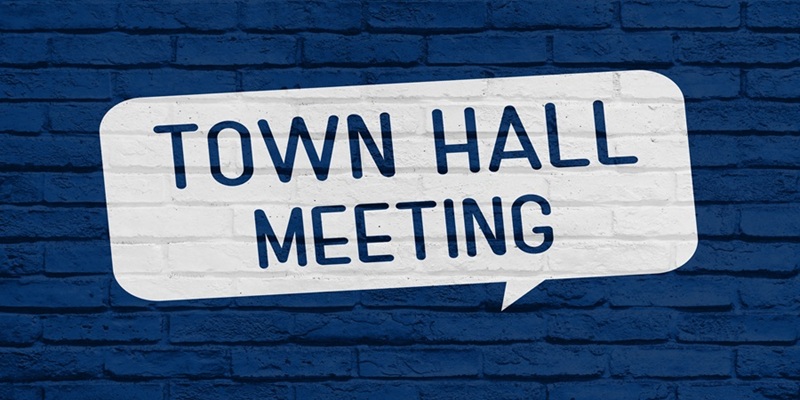 Town Hall Meeting sign