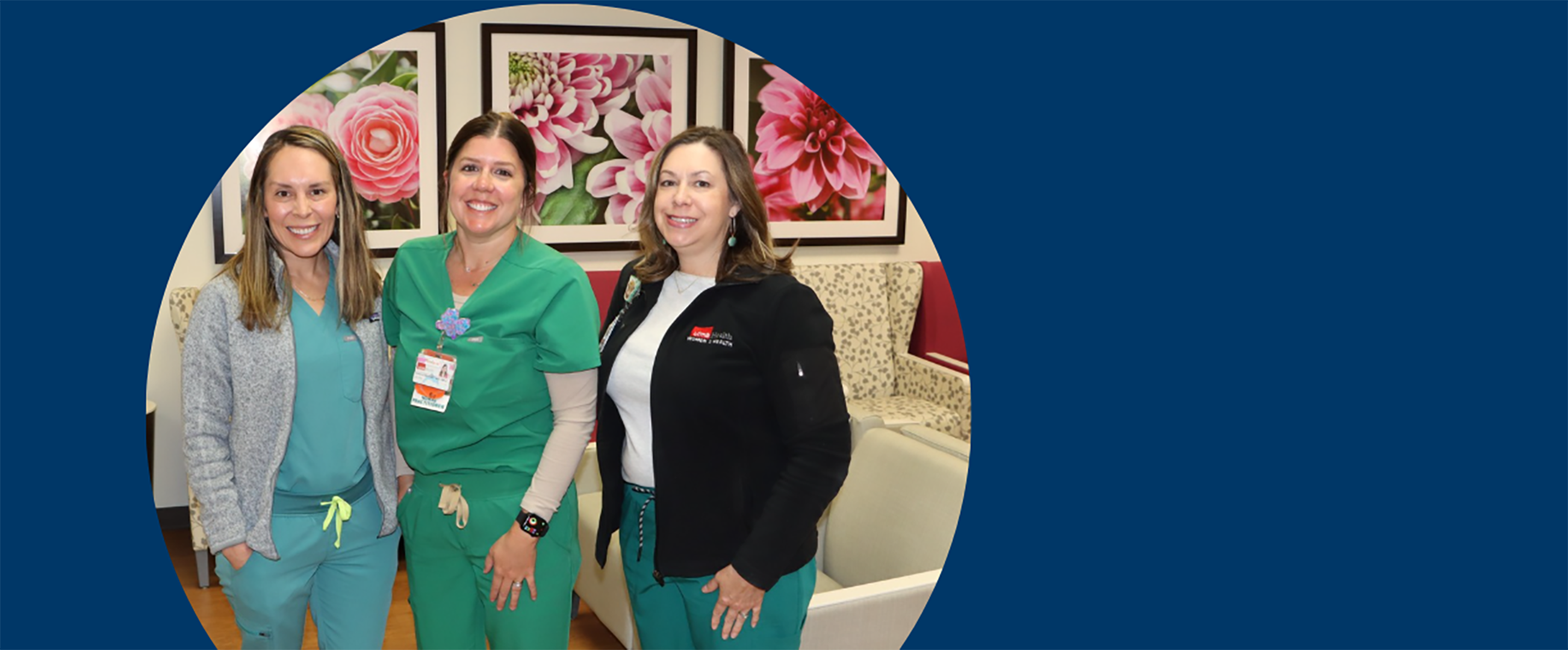 Crystal Alvarez, MD, Medical Director; Caitlyn McDonald, MSN, FNP-C, Nurse Practitioner; Melissa Horvorka, RN, BSN, Registered Nurse, at the UTMB Health Women’s Clinic in the Clear Lake Campus.