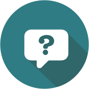round button with '?' in a speech bubble