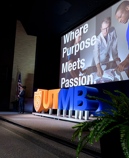 UTMB Stage The stage at the UTMB logo launch event