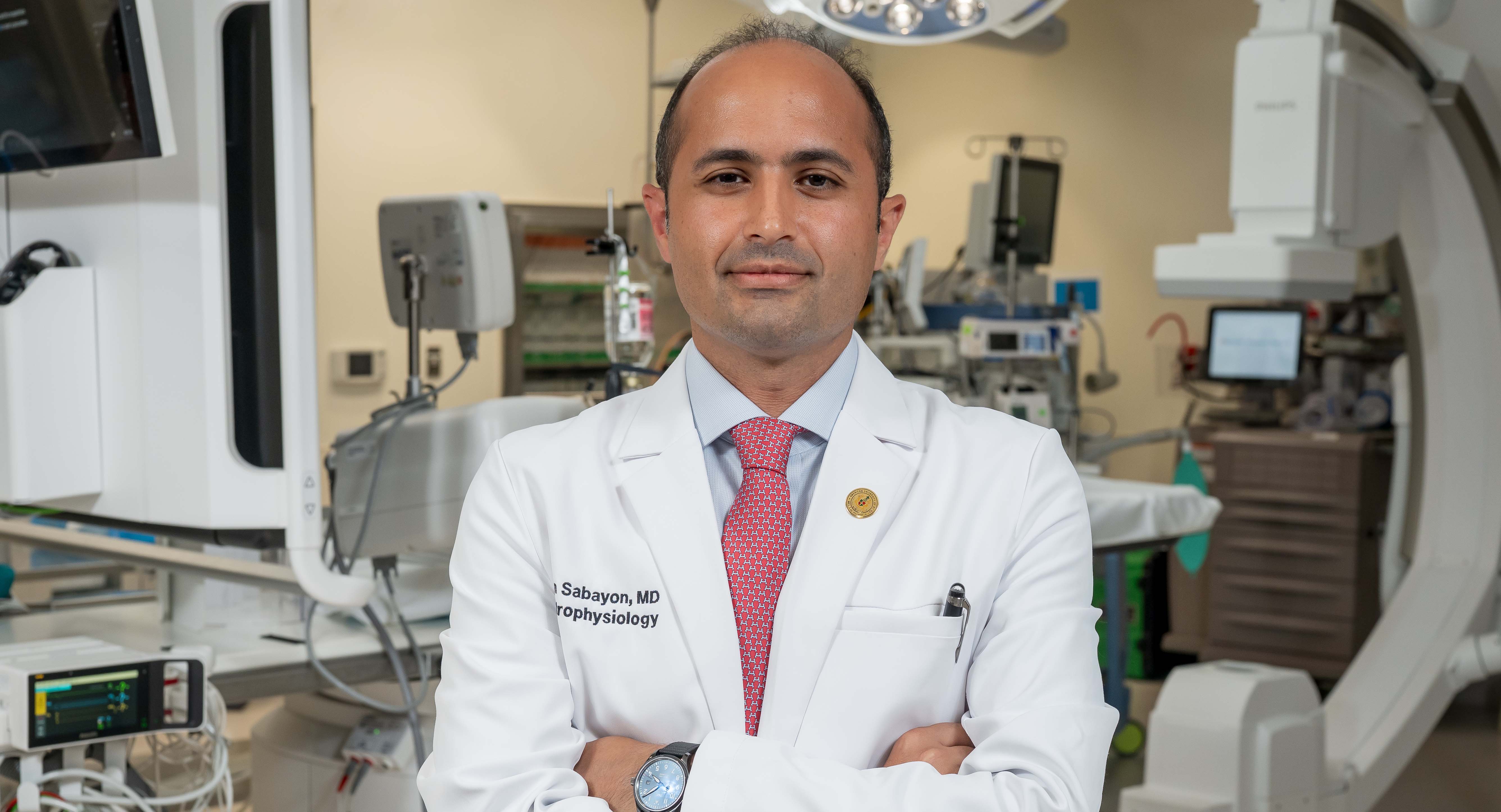 Electrophysiologist in cath lab.