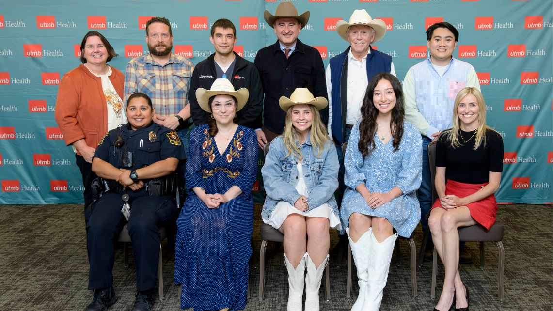 Group photo of UTMB faculty, staff, and students recognized with President’s Cabinet awards