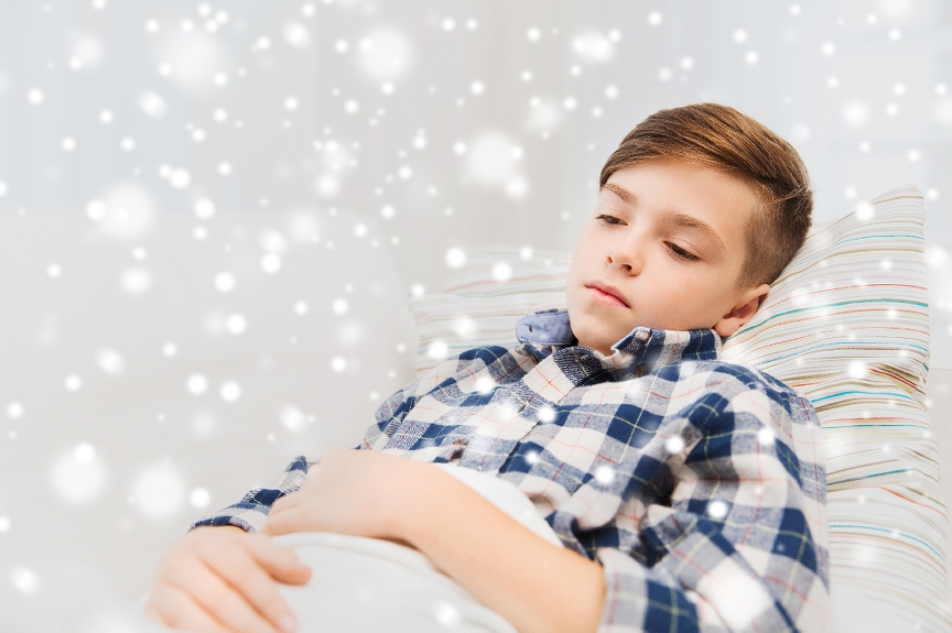 boy with stomach ache