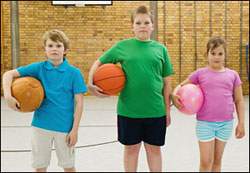 photo of three kids with basketballs
