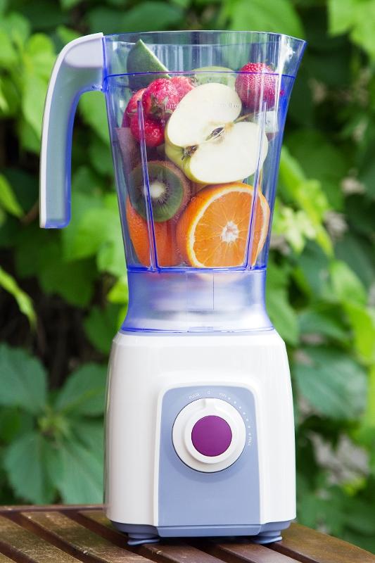 blender with fruit